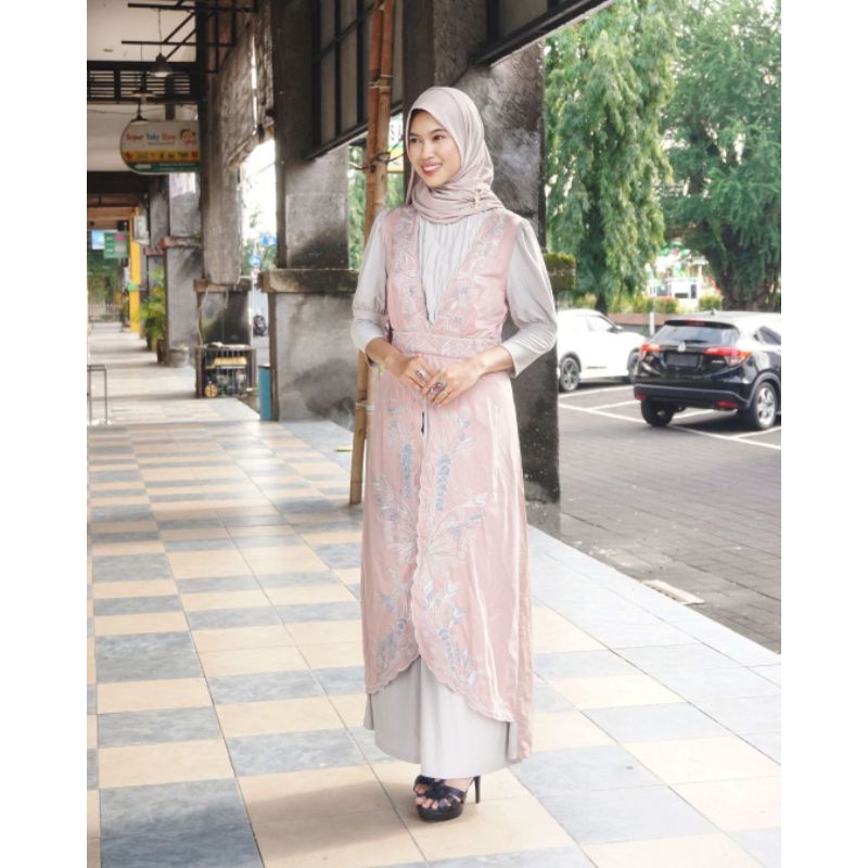 LQ10486 Kaftan Gamis Modern Kaftan Abaya Kaftan Dress Panjang Solemio
