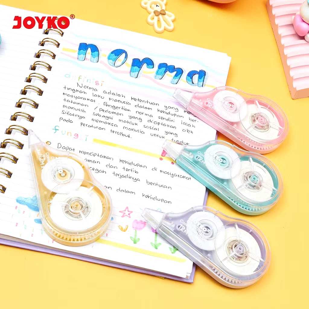 

JOYKO CORRECTION TAPE 12m TIPEX KERTAS JOYKO CT-522 PTL PASTEL