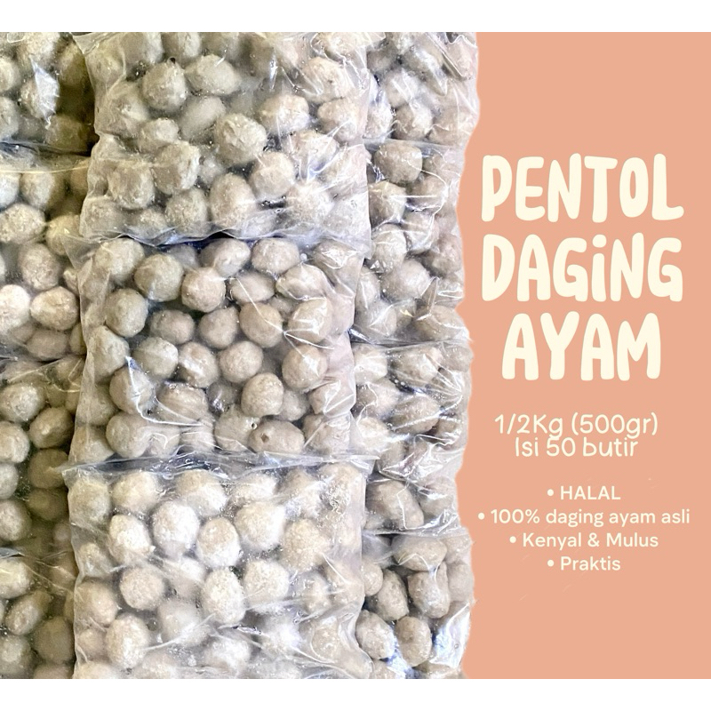 

Pentol Ayam Frozen 50butir (500gr) - Kenyal, Gurih, Halal, Siap Masak