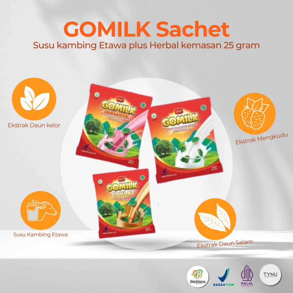 

Gomilk Susu Kambing Etawa Plus Herbal 25 gram - gomilk sachet