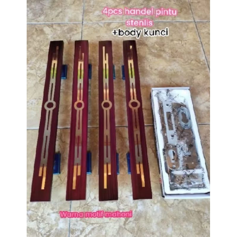 Handle Pintu minimalis,Gagang Pintu Rumah(2 pintu) 4pcs handle + set kunci