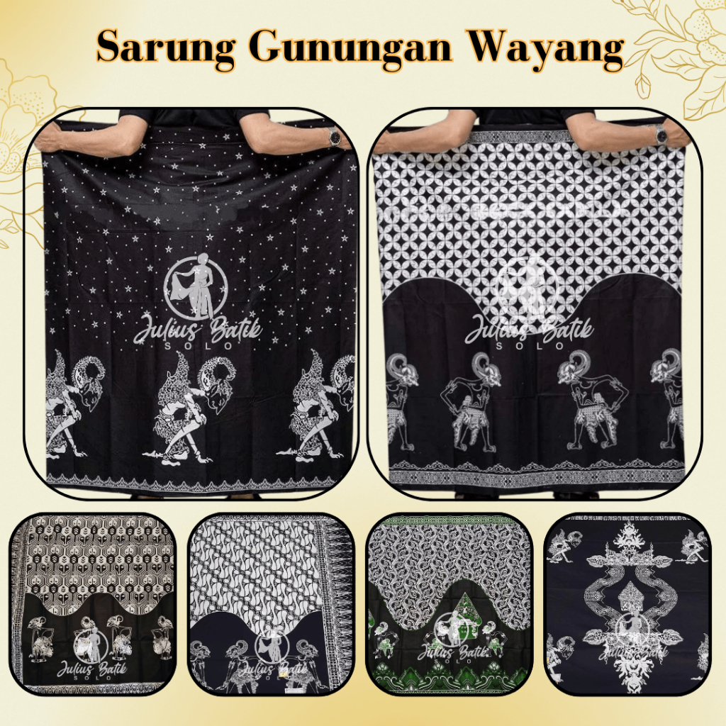 SARUNG MOTIF WAYANG - SARUNG DEWASA - SARUNG GUS IQDAM - SARUNG GUNUNGAN