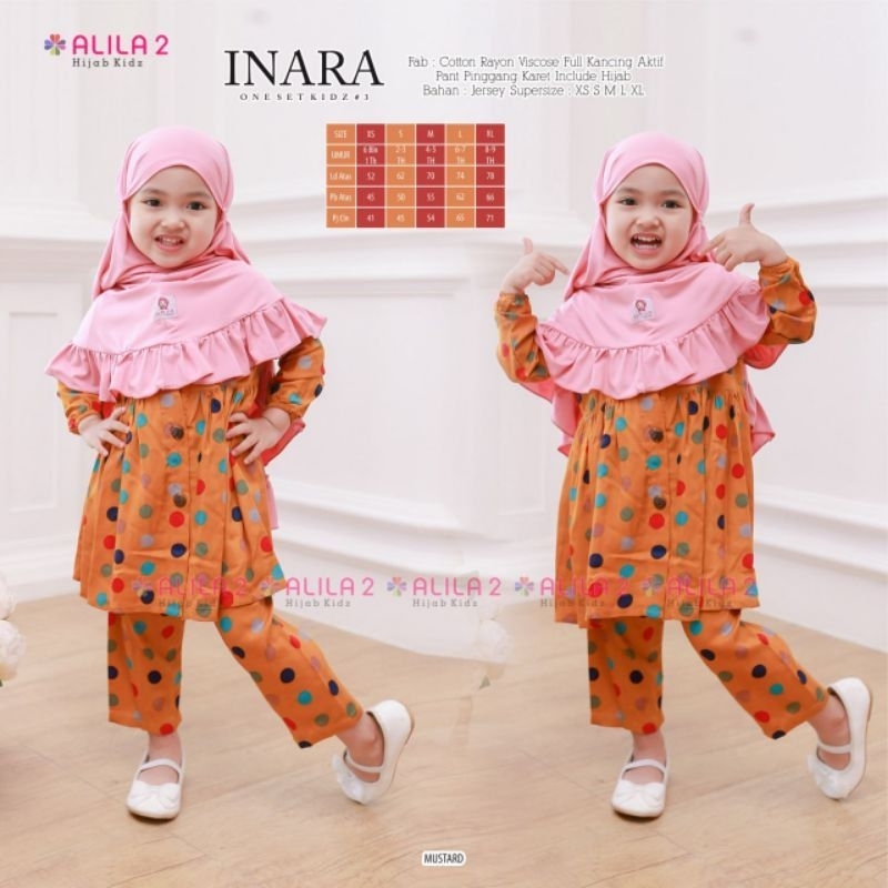 Inara one set kids by Alila hijab||include hijab