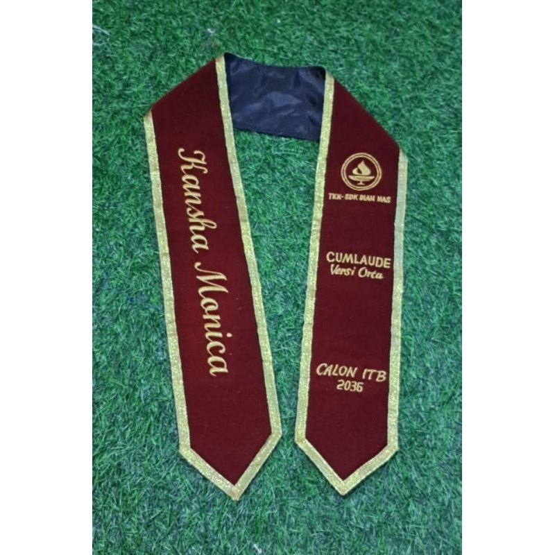 SELEMPANG WISUDA KALUNG   / SELEMPANG BLUDRU PITA  (BAHAN BLUDRU PREMIUM TEBAL LEMBUT DAN TIDAK KAKU