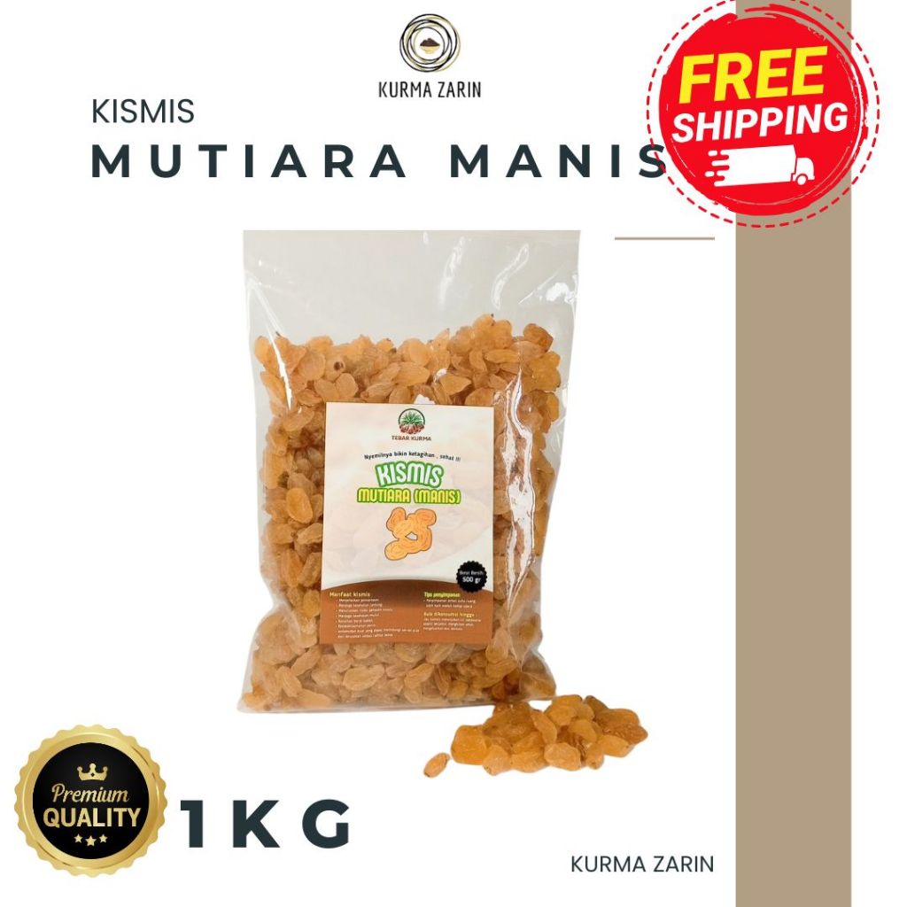 

Kismis Mutiara Manis Premium 1kg 500gr