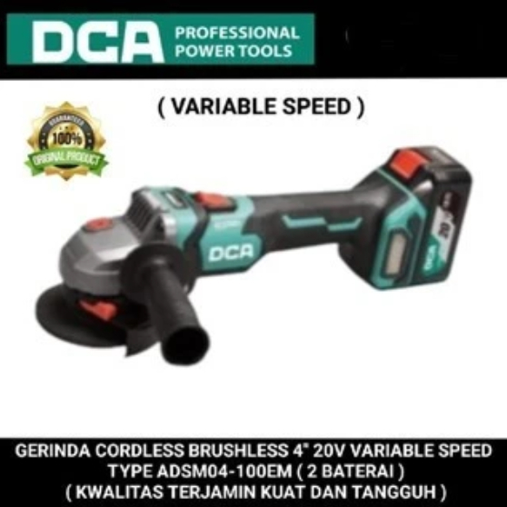DCA gerinda cordless brushless 4" 20V jaminan asli Original