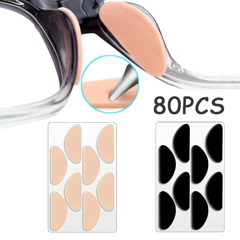 80pcs Nosepad Kacamata Anti Slip Eva Bantalan Penyangga Hidung Anti Slip Bantalan Kacamata Universua