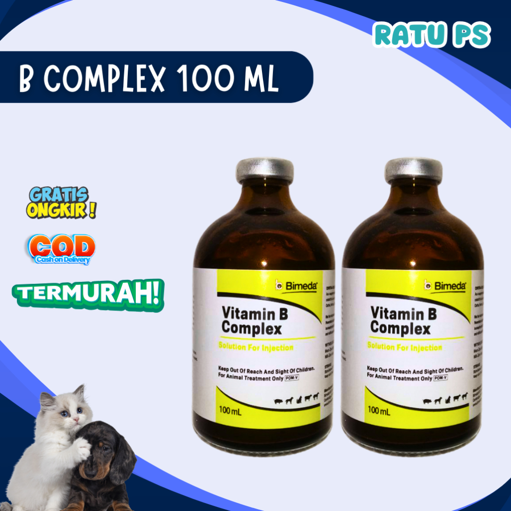 B complek 100 ml injeksi Bimeda - Vitamin B Komplek Injeksi - Veta B Plex Injeksi 100 ml - Veta B Pl