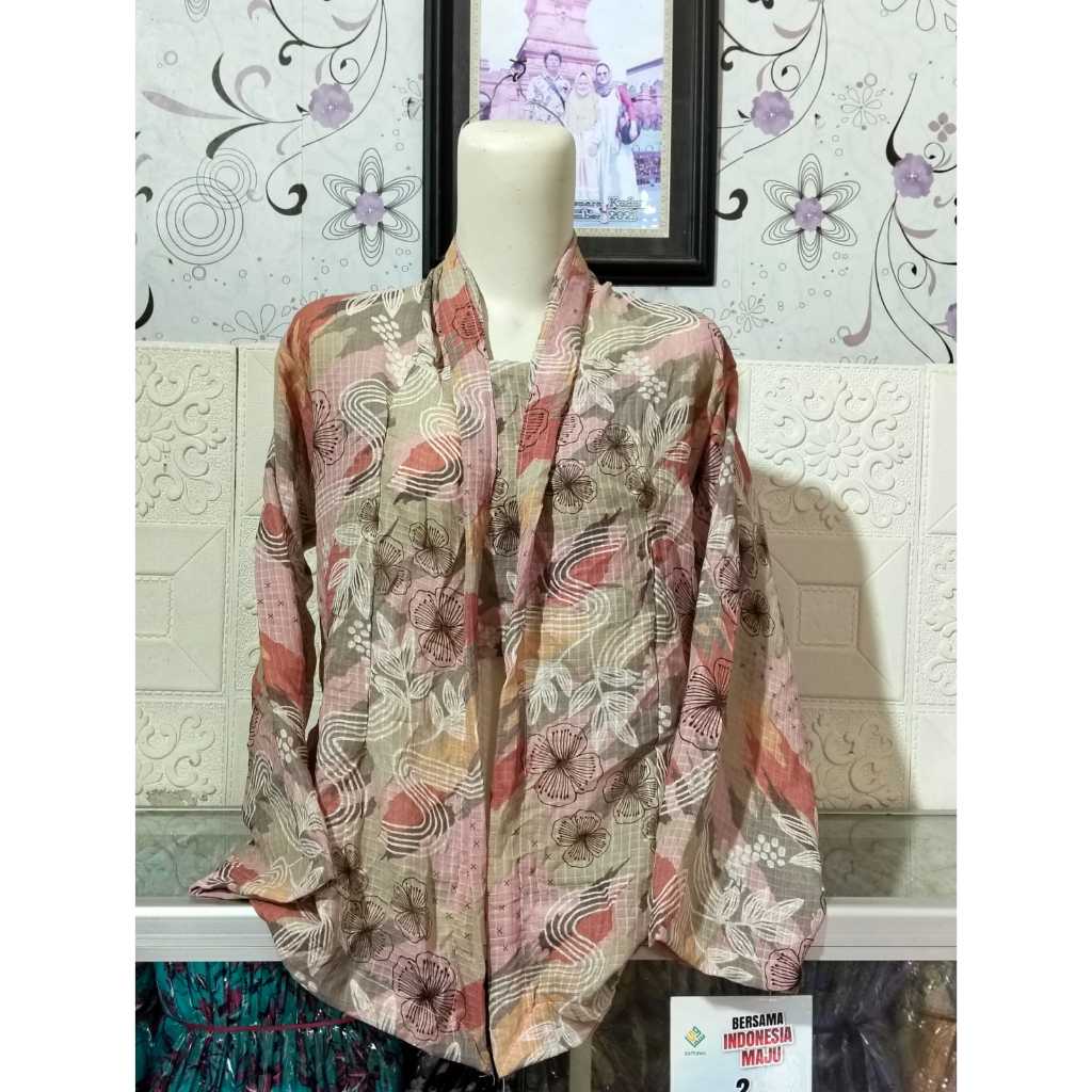 kebaya kutubaru nenek lengan panjang baju atasan wanita jaman dulu kain sifon motif bunga terbaru 20