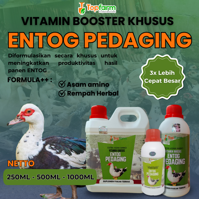 Vitamin Booster Penggemuk Entog/ Vitamin Entog Pedaging/ Vitamin Penggemuk Entog/ Mempercepat Pertum