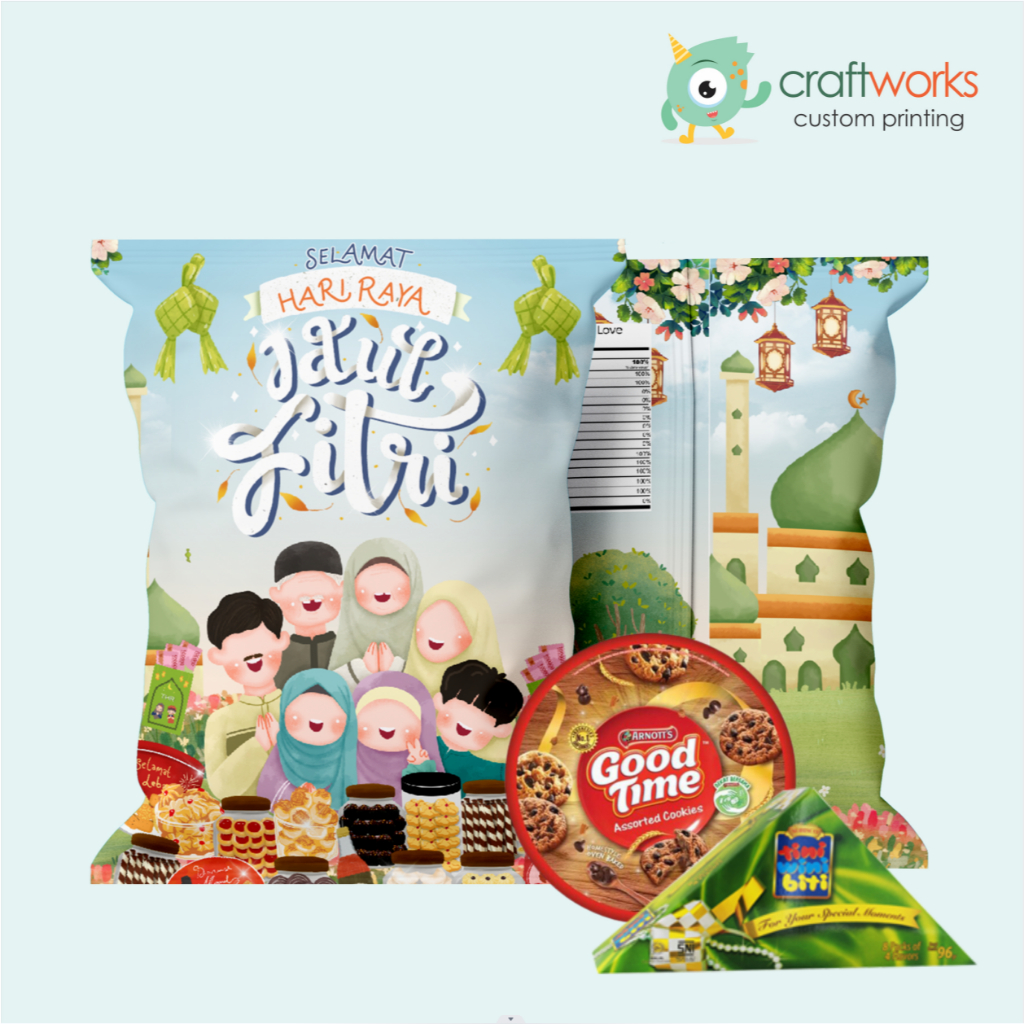 

EID MUBARAK | LEBARAN | IDUL FITRI GIANT SNACK POUCH 50 x 70 CM - KANTONG SNACK NATAL JUMBO CUSTOM