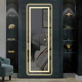 Kaca Cermin Lampu Led Full Body Lampu Led Gantung Wastafel Kamar Mandi Aesthetic Persegi Ring Sunbla