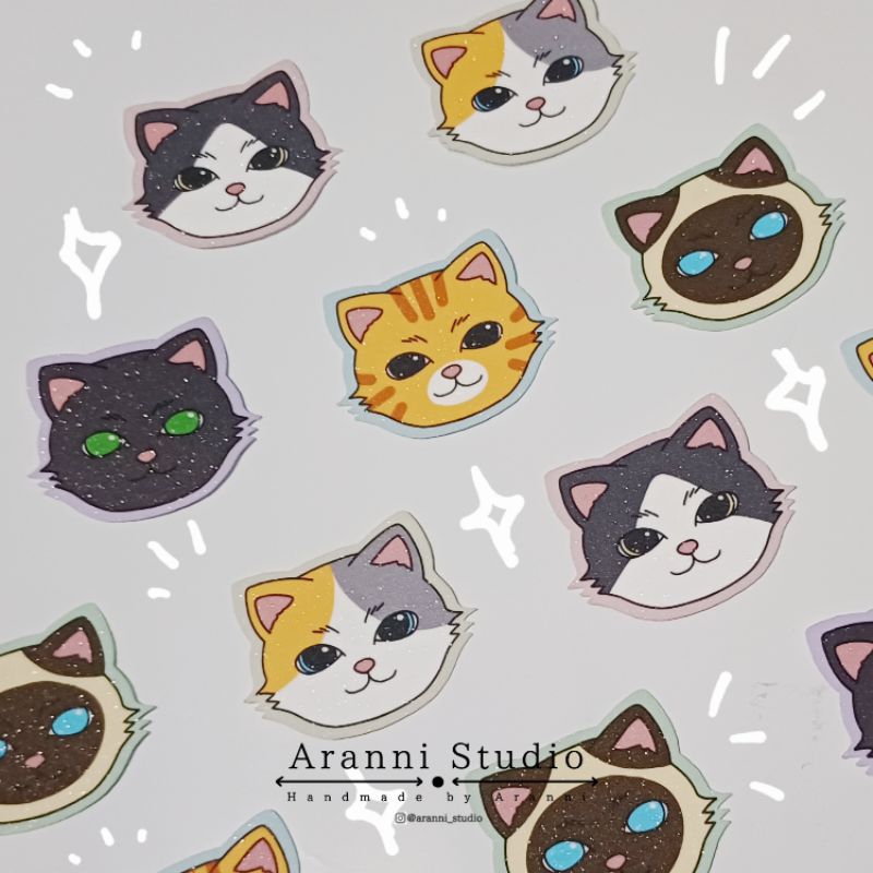 

Mini Cat Sticker / Stiker Kucing Lucu design by Aranni