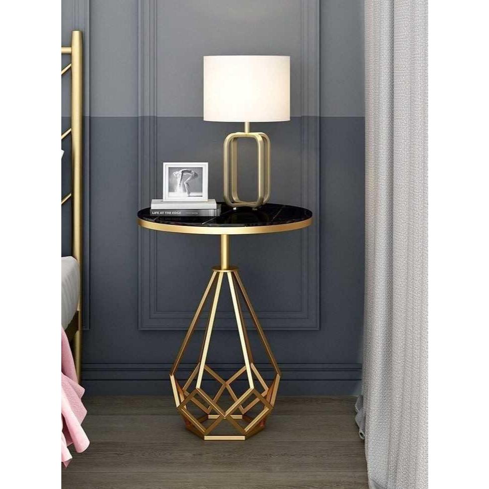 Meja Wanita Geometris dengan Lampu Besi dan Hijau | Karya Jati Perkasa Premium | Meja Hotel | Meja M