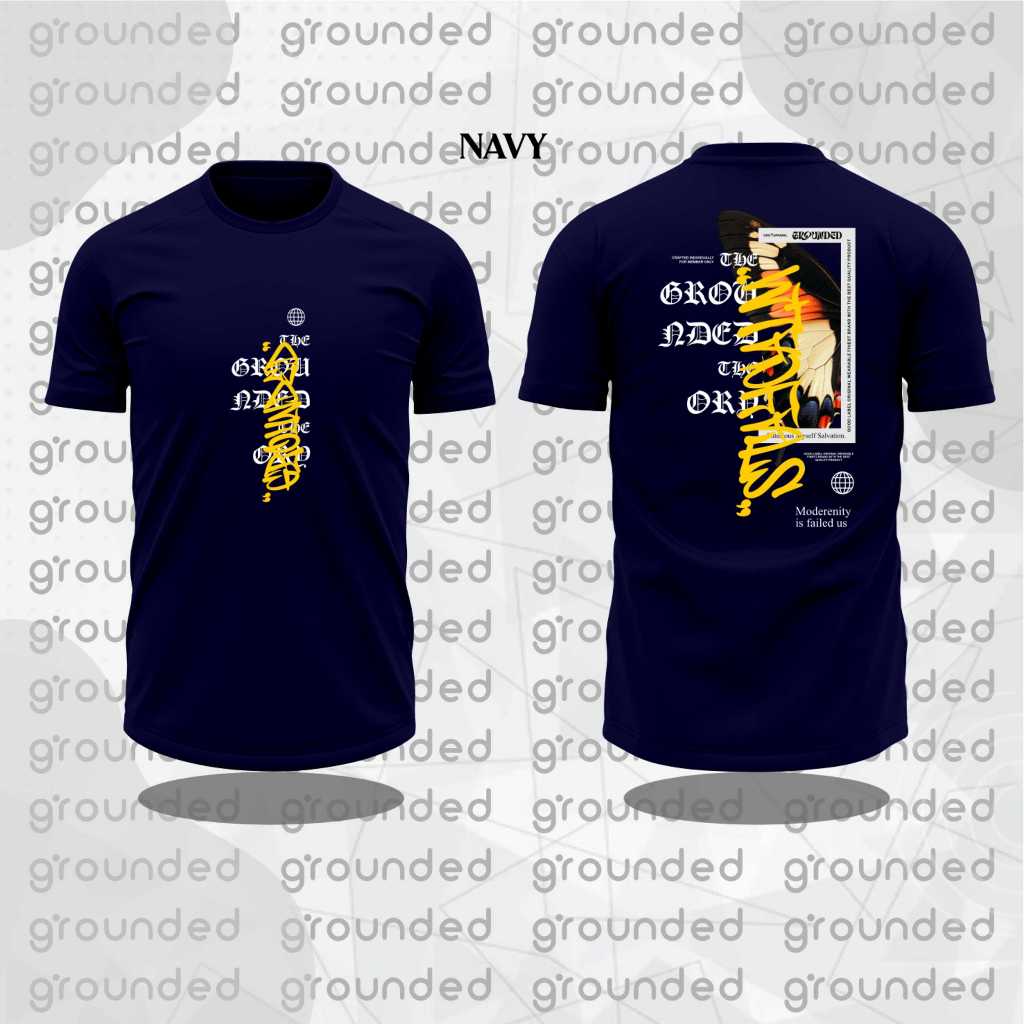 Kaos Pria Distro Keren Original 100% | T-shirt Grounded Yellow