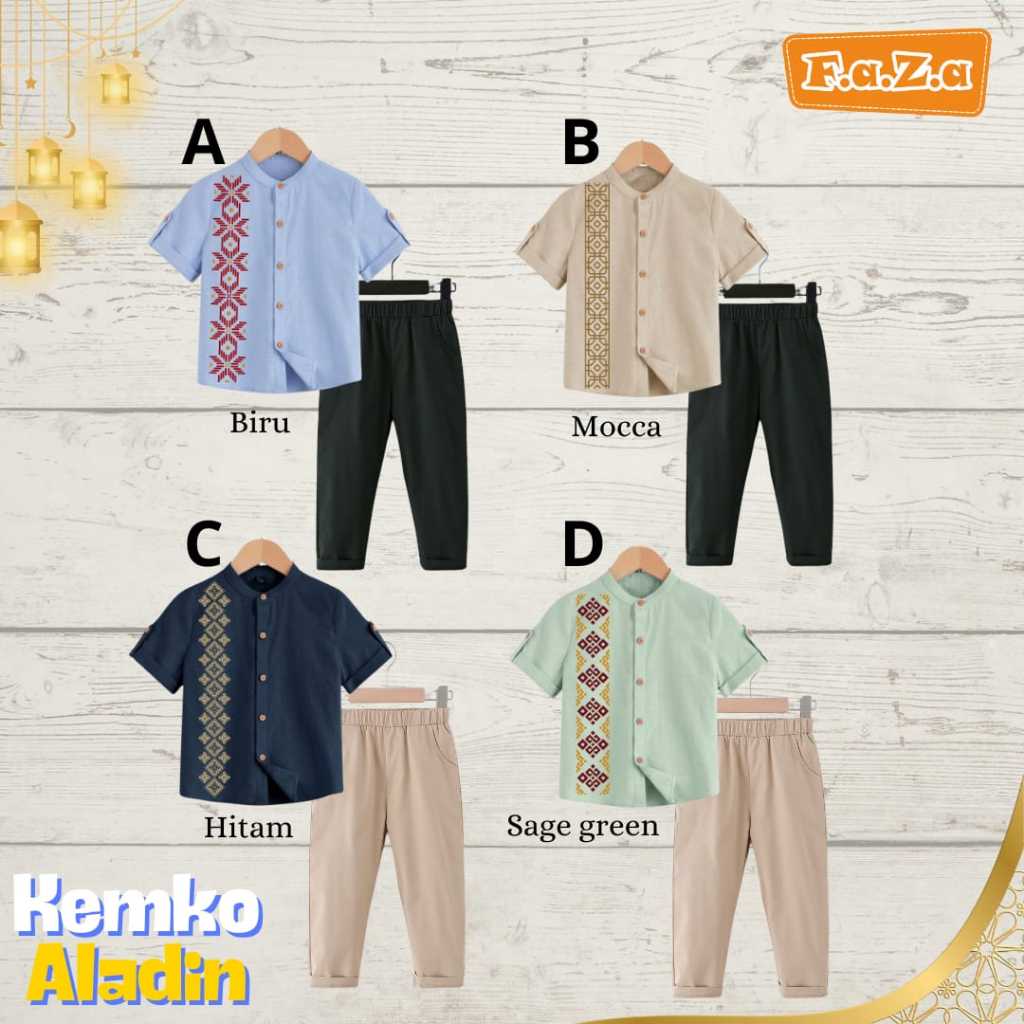KEMKO ALADIN BY FAZA / KHAISAN SET KEMKO BY KAKADEDE / BAJU LEBARAN / SET KOKO ANAK / KEMKO ANAK / B