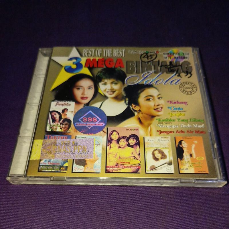 VCD PARAMITHA RUSADY DESY RATNASARI YUNI SHARA 3 MEGA BINTANG IDOLA '99 BEST CUT KIDUNG TENDA BIRU J