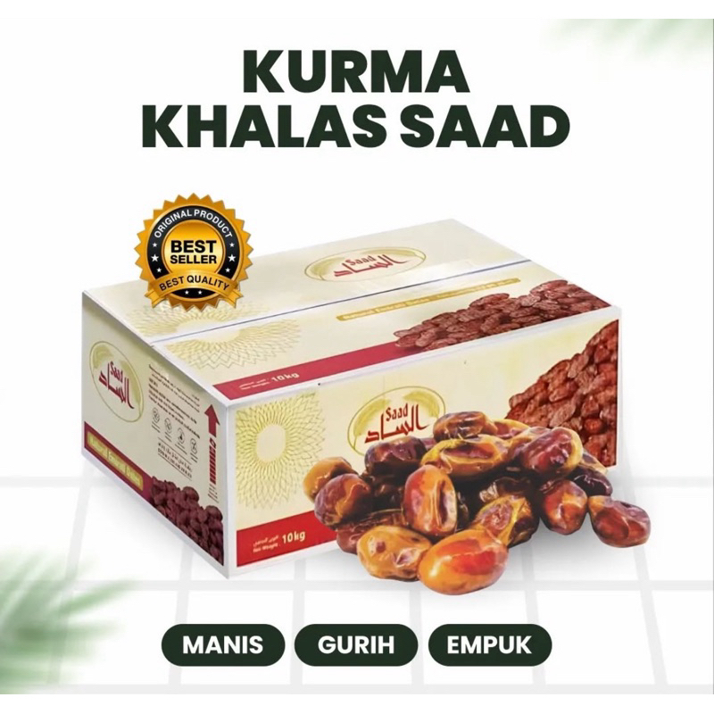 

Kurma Khalas Saad Premium 10 kg expired 2026 September