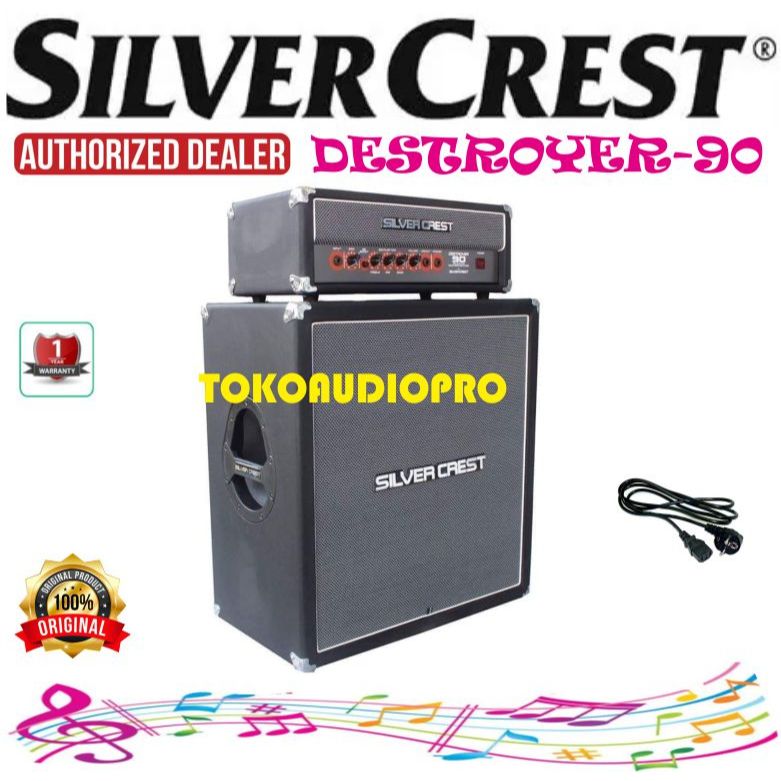 Silver Crest Destroyer 90 Head Cabinet Amplifier Gitar Bass SilverCrest Destroyer-90