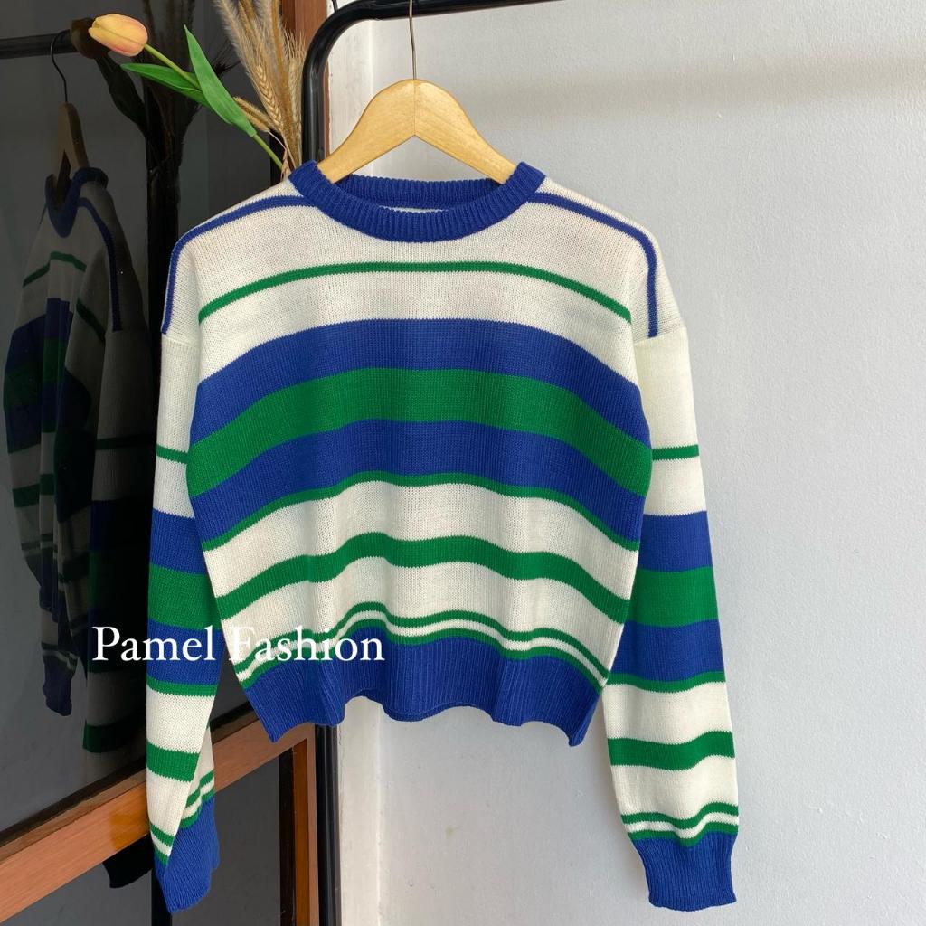 Lavina blouse rajut atasan wanita semi crop