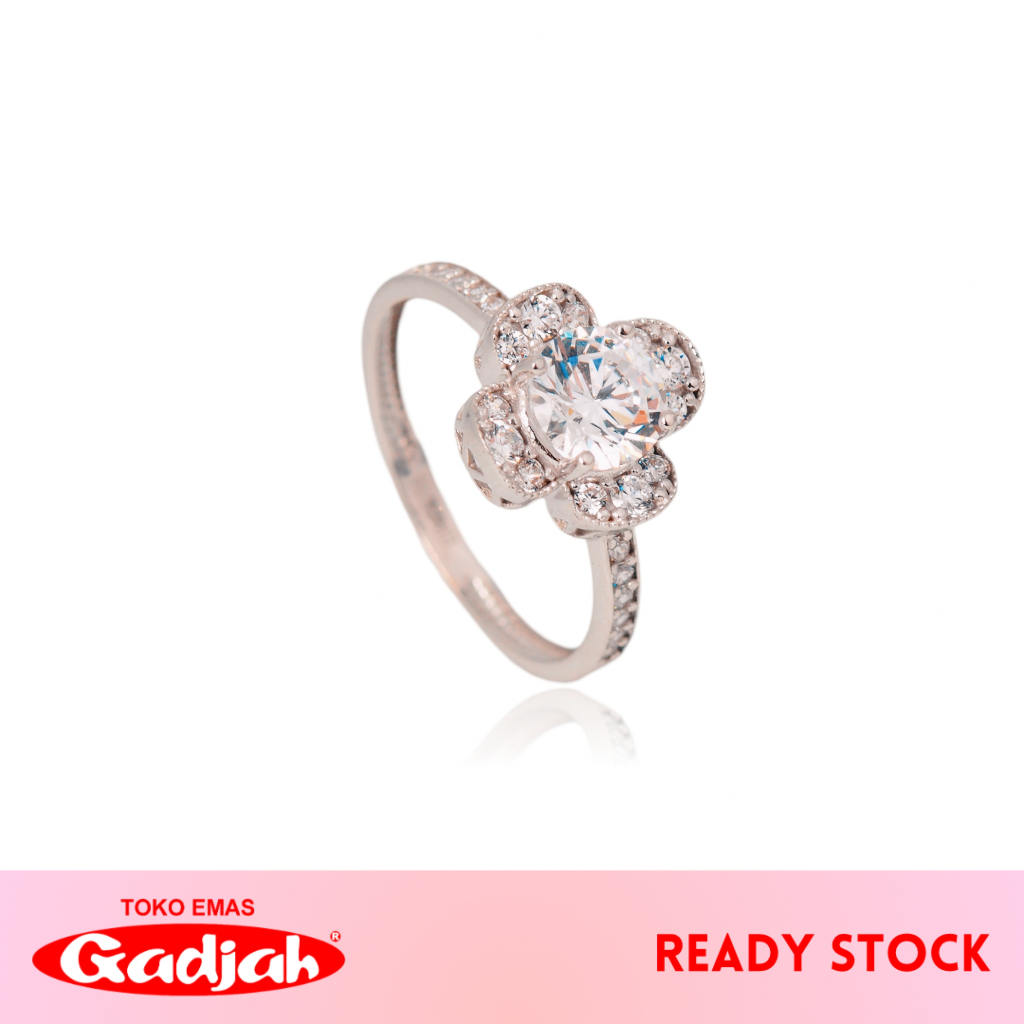 Cincin Emas Solitaire Bunga 4 Kelopak Mata Tabur - Toko Emas Gadjah