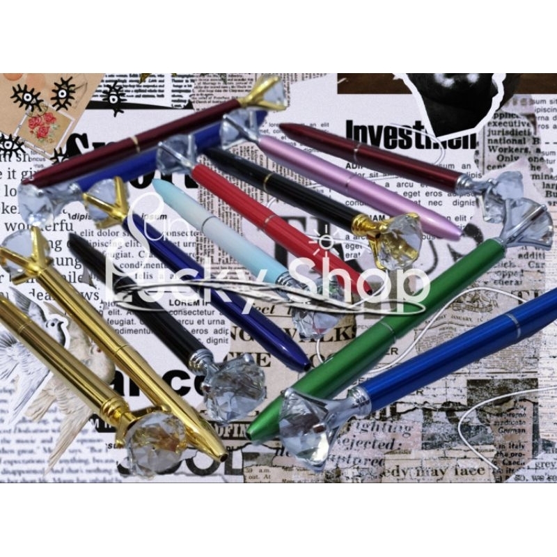 

Free Nama Pulpen Diamond Crystal include Box | Ballpoint Diamond Berlian Kristal