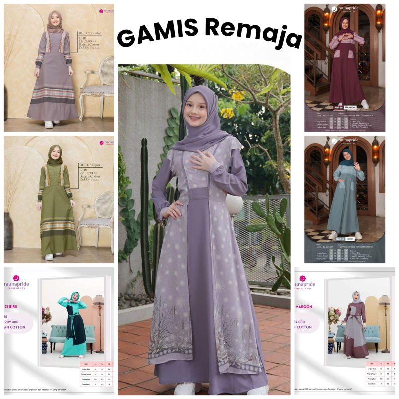Gamis Remaja Rauna / Gamis anak tanggung / gamis teen