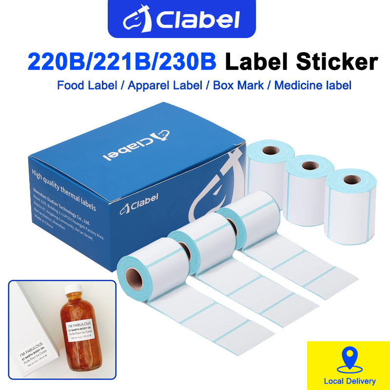 

3 Roll CLABEL Stiker Label Termal 30 * 15 / 50 * 30 / 30 * 30 / 30 * 20 Tahan Air Sesuaikan Perekat Kertas Termal Gulungan Berbagai Ukuran untuk Label Harga, Teh Susu, Stiker Barcode, Label Kotak
