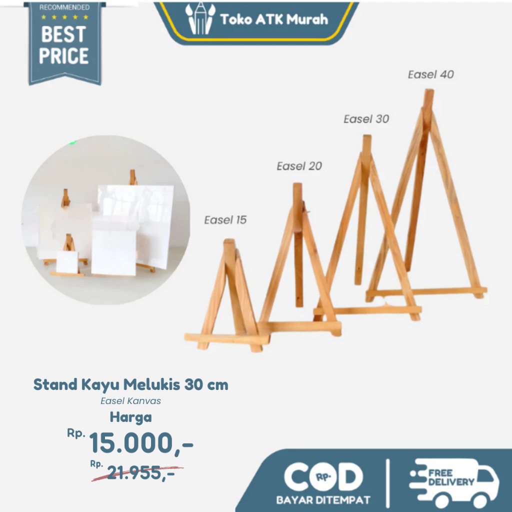 

Easel Stand Lukis Canvas 30 cm - Sandaran Kanvas Kayu Display Pigura