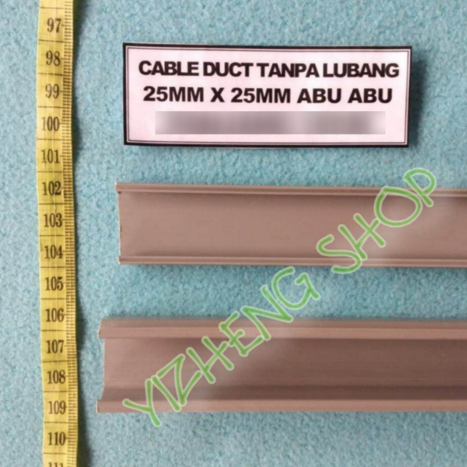 KABEL DUCT/CABLE DUCT TANPA LUBANG 25mm X 25mm ABU-ABU
