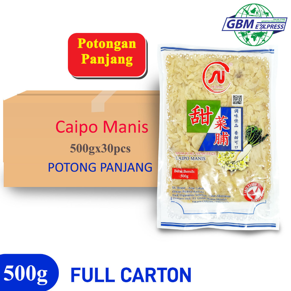 

SU Brand Full Carton Caipo Manis Potong Panjang 500g - 30Pcs