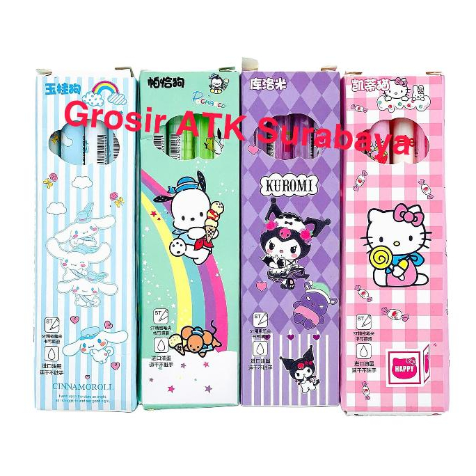 

( DAPAT 1 PAK ISI 4 PCS ) BOLPEN XT-0105 / Pulpen Bolpoin XT-0105 Kuromi Cinnamorol