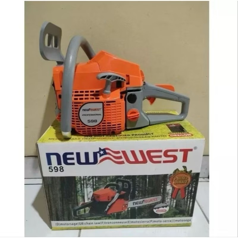Chainsaw New West 598 Bar 22" Rantai Oregon Mesin Gergaji Kayu Nee West 598 ( Bar Laser)