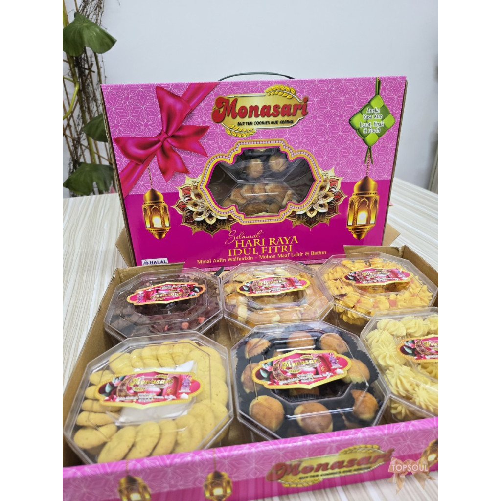 

Monasari Pink - Paket 6 Kue Kering Bingkisan Eid Mubarak Parcel Lebaran Hampers Hadiah Gift Box Idul Fitri