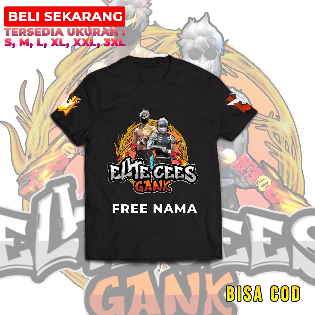 Kaos Distro Remaja Game FREE FIRE Elite CS Merah Terbaru Bisa COD - Game FF
