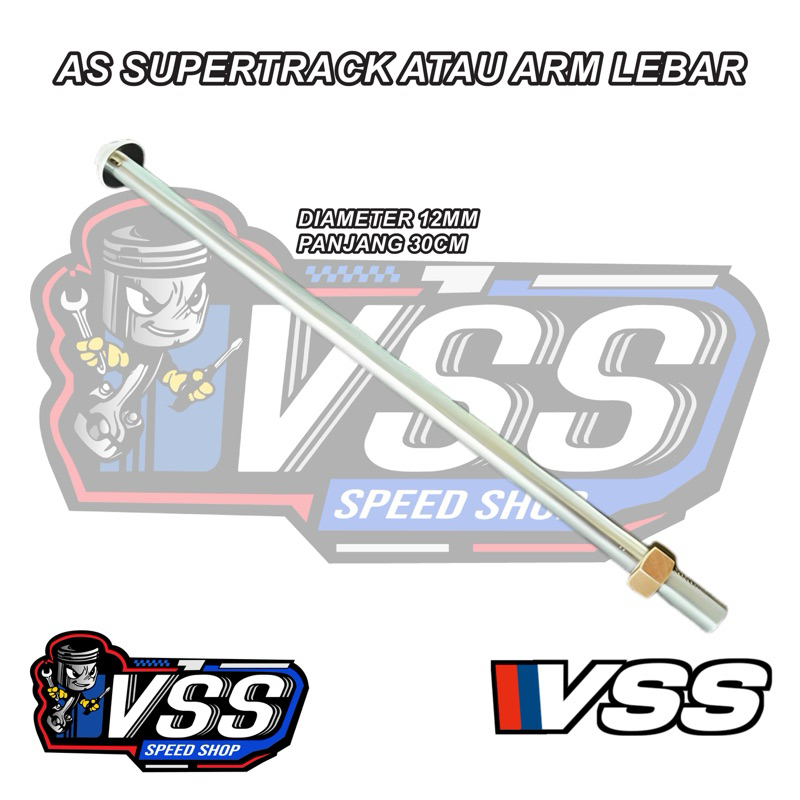 As 17 roda belakang diameter 12mm panjang 30cm/as super track/as arm kaze/as arm lebar,dengan mur.