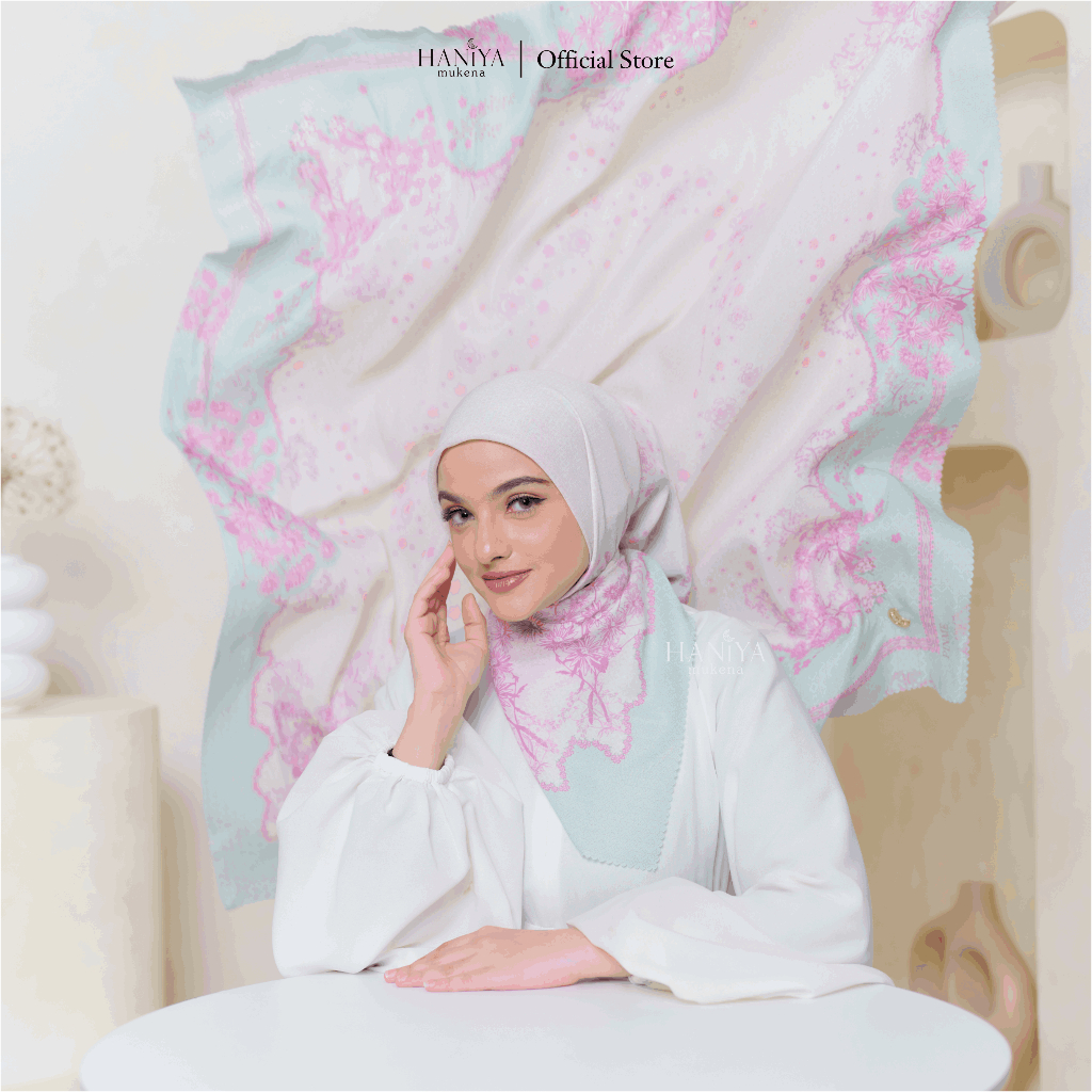 HANIYA KYRA - Hijab Voal Premium Motif Segi Empat Exclusive Pattern Hijab Lebaran