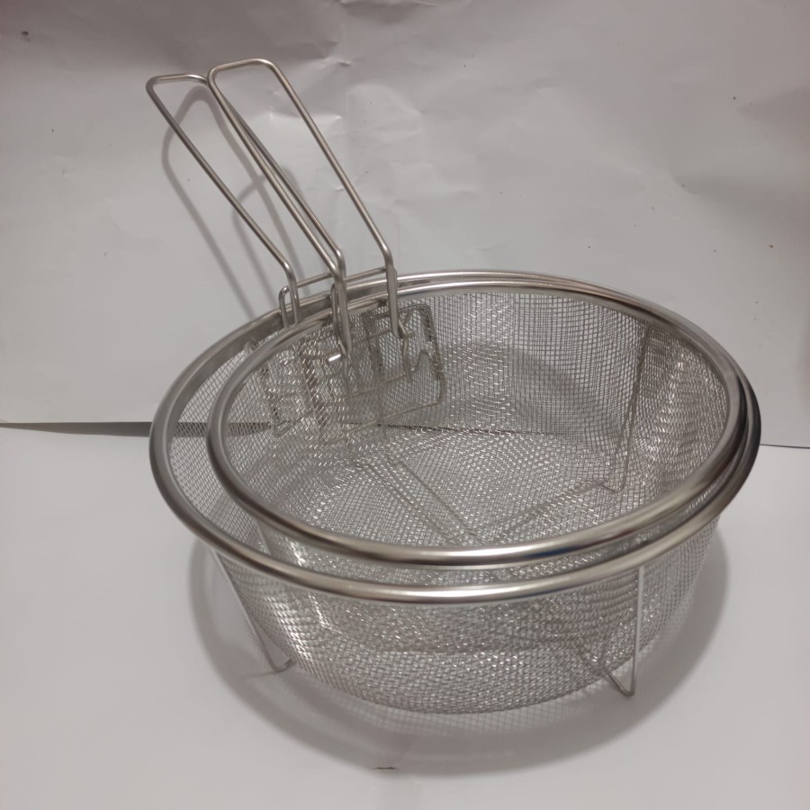Saringan Penggorengan Keranjang Tirisan Kentang Goreng Stainless Bulat