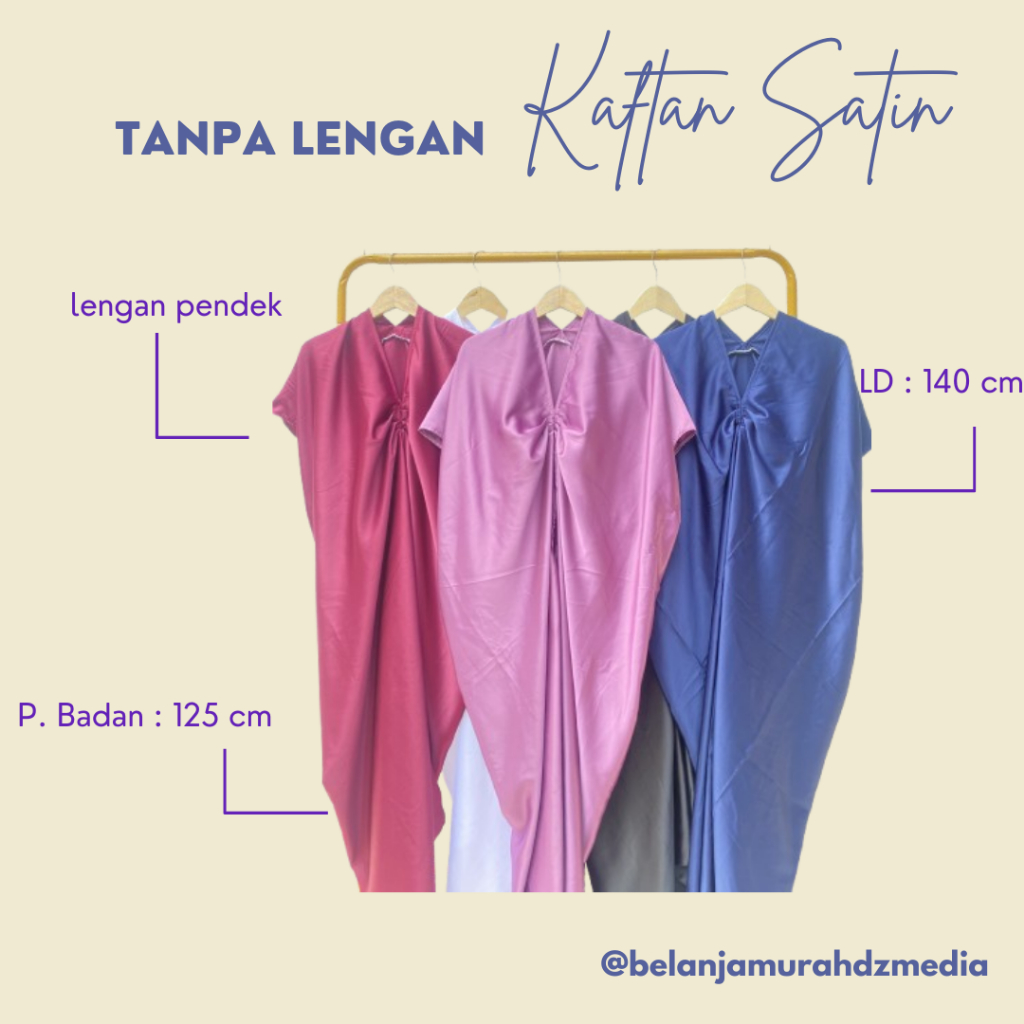Kaftan Polos Wanita Satin Maxmara Elegant  Kaftan Polos Satin Silk Premium  Kaftan Lebaran Satin Pol