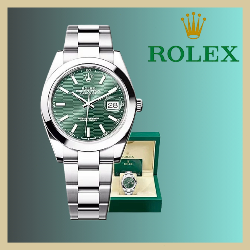 【100% ASLI ROLEX】Jam tangan rolex pria Rolex datejust m126300-0021 Automatic 18K Gold Teflon materia