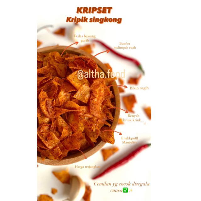 

KRIPSET PEDAS BAWANG CIKRUH 1/4KG 250 GRAM (KRIPSET JADOEL)