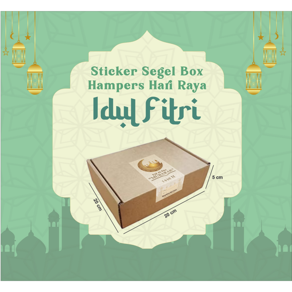 

Kardus Die Cut 20x10x5 | Hampers Lebaran + Sticker Segel Tema Lebaran