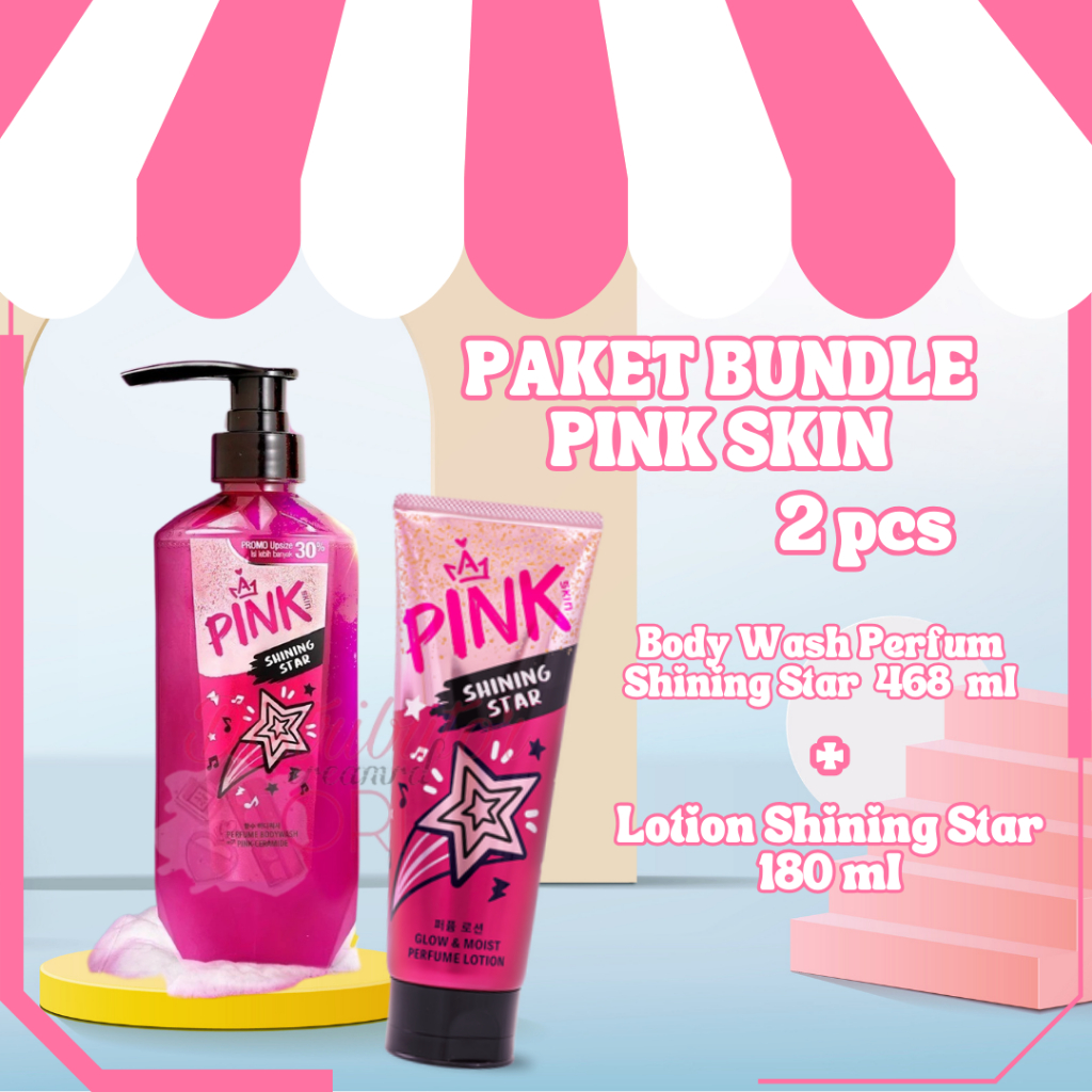 PAKET BUNDLE PINK SKIN BODY WASH PERFUME+ LOTION | BPOM | ORIGINAL |