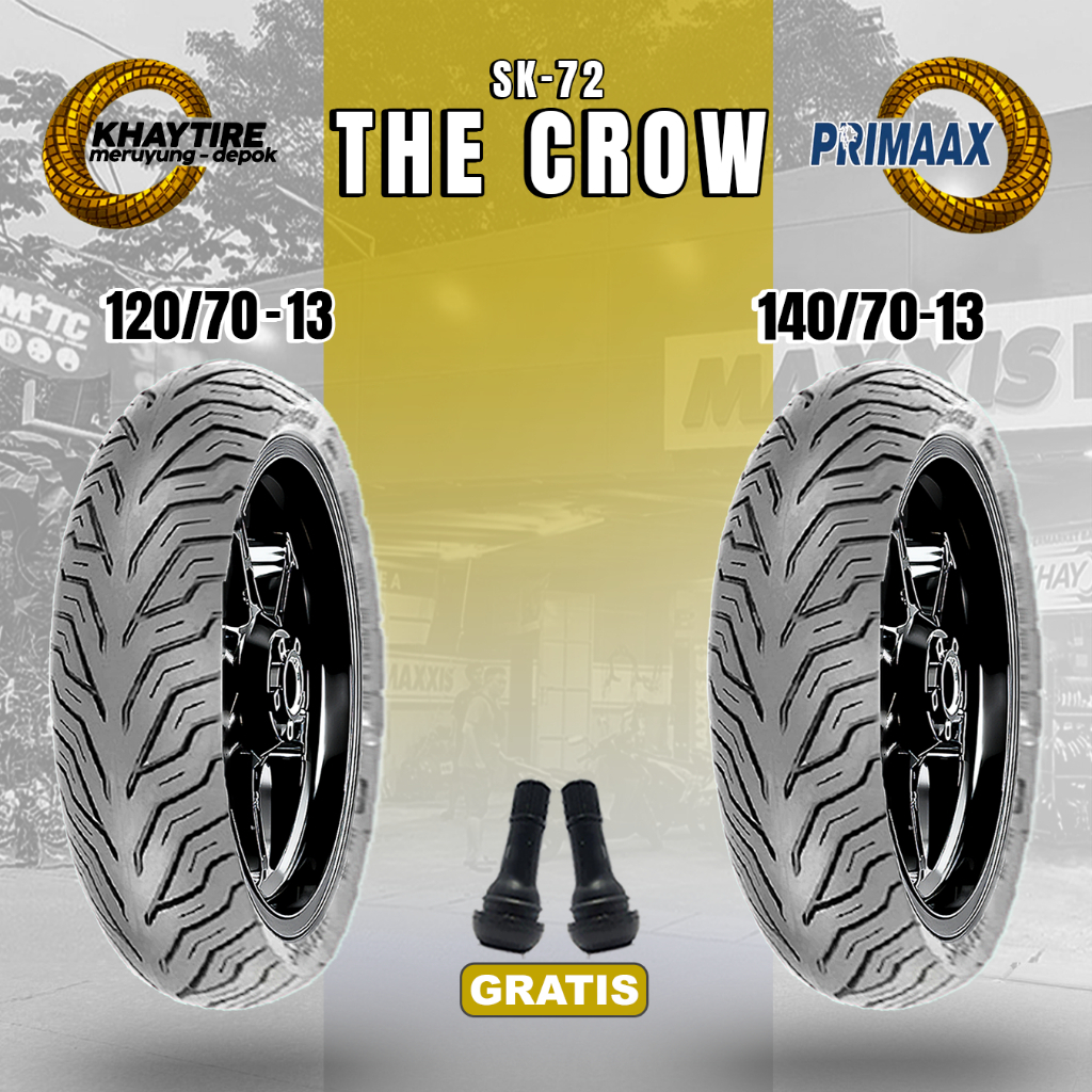 Paket Ban Motor NMAX PRIMAAX SK 72 120/70-13 THE CROW + 140/70-13 Tubeless