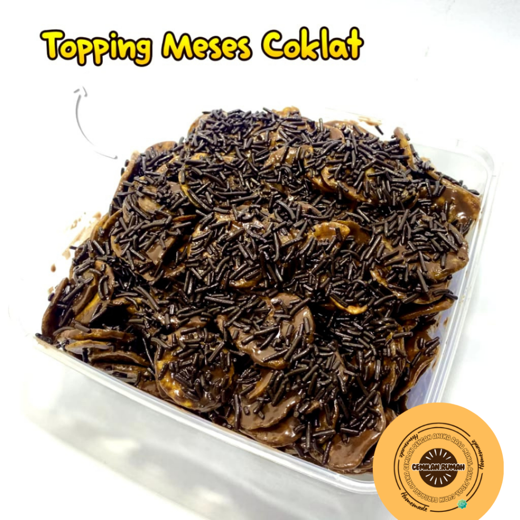 

Cemilan Rumah Keripik Pisang Lumer Crispy Coklat Lumer Topping Meses Coklat 500gr 250gr 170gr