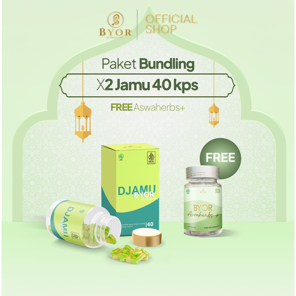 

BYOR - Paket Bundling Ramadhan - DJamu 40 Kapsul 2 Botol Free Ashwaherbs+