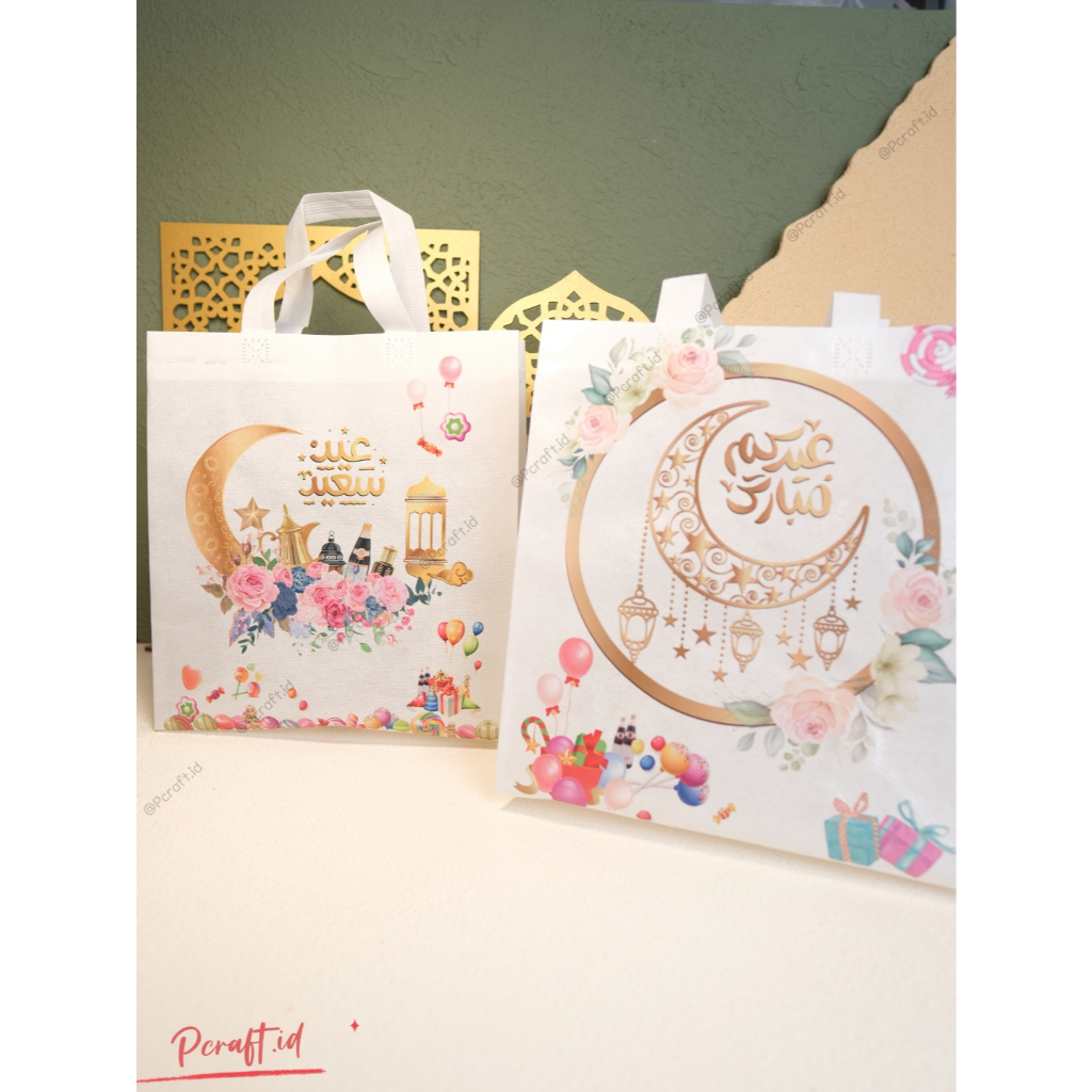 

29x12x27cm Spunbond bag Idul Fitri lebaran, Goodie Bag Hampers Idul Fitri