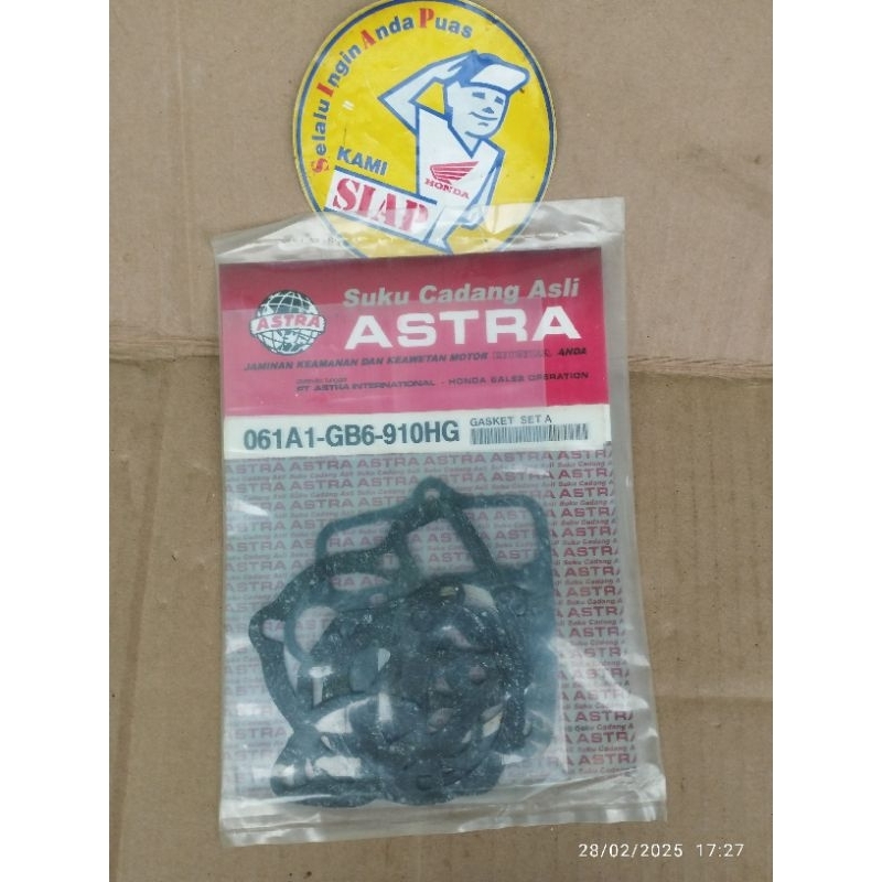 paking perpak topset top set blok block silinder cylinder head gasket set A honda astrea800 astre 80