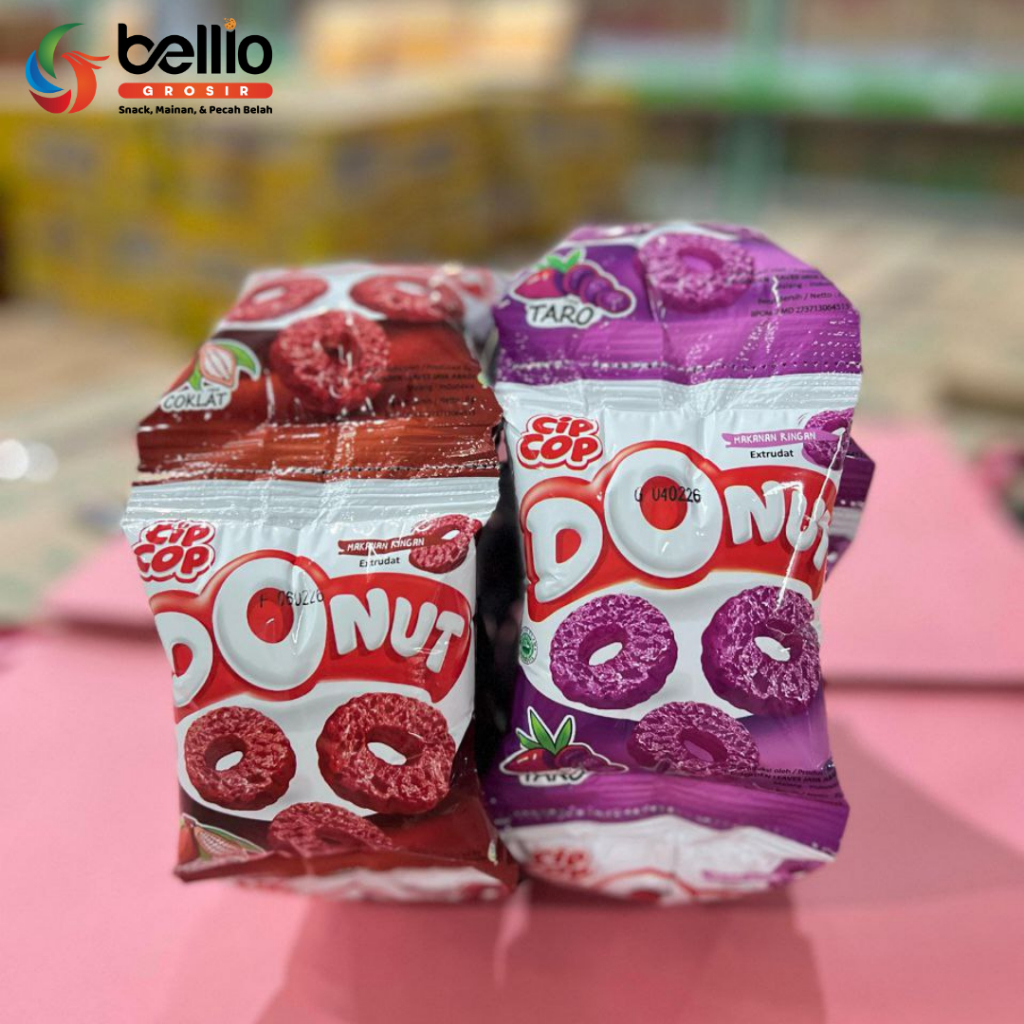 

Cip Cop Donut Coklat & Taro/ 1 Renceng / 10 Pcs