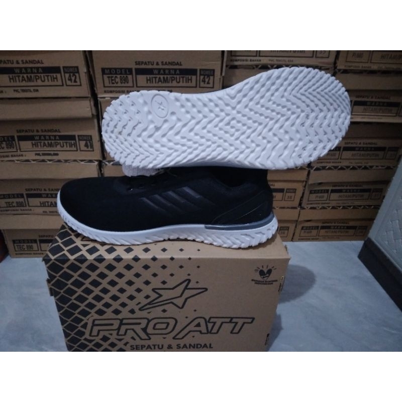 sepatu PRO att Tec 890,Hitam/putih,  sepatu sekolah/olahraga,pria dewasa,PRO Att,100%original